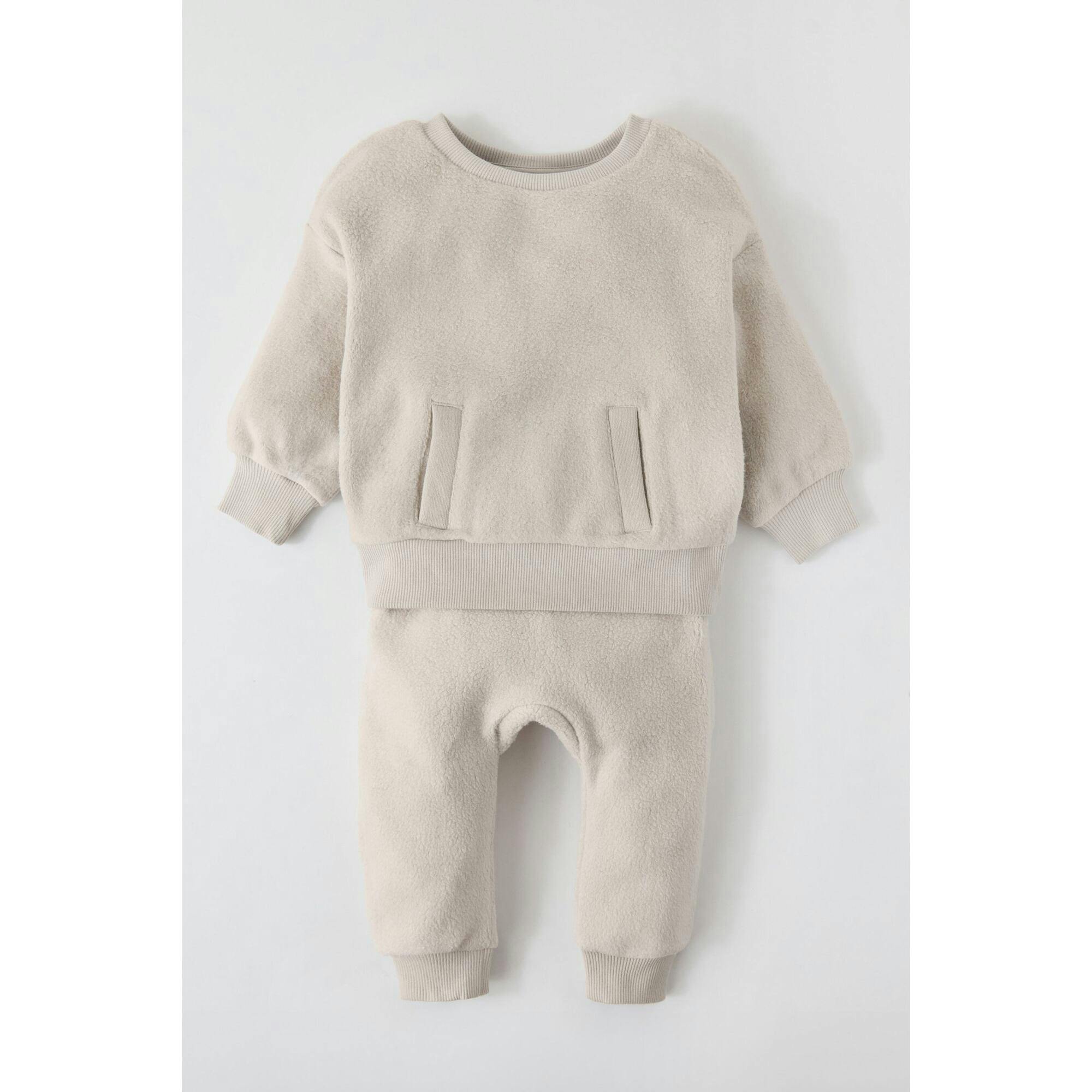 Teddy Fleece Harem Pant, Natural