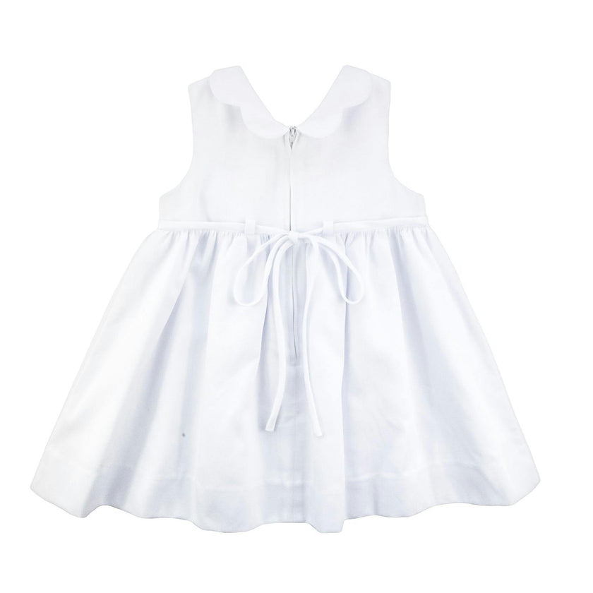White Pique Flower Dress