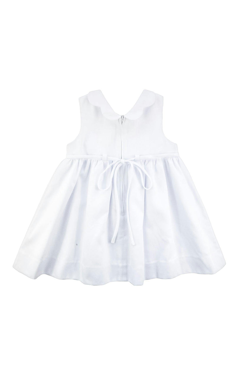 White Pique Flower Dress