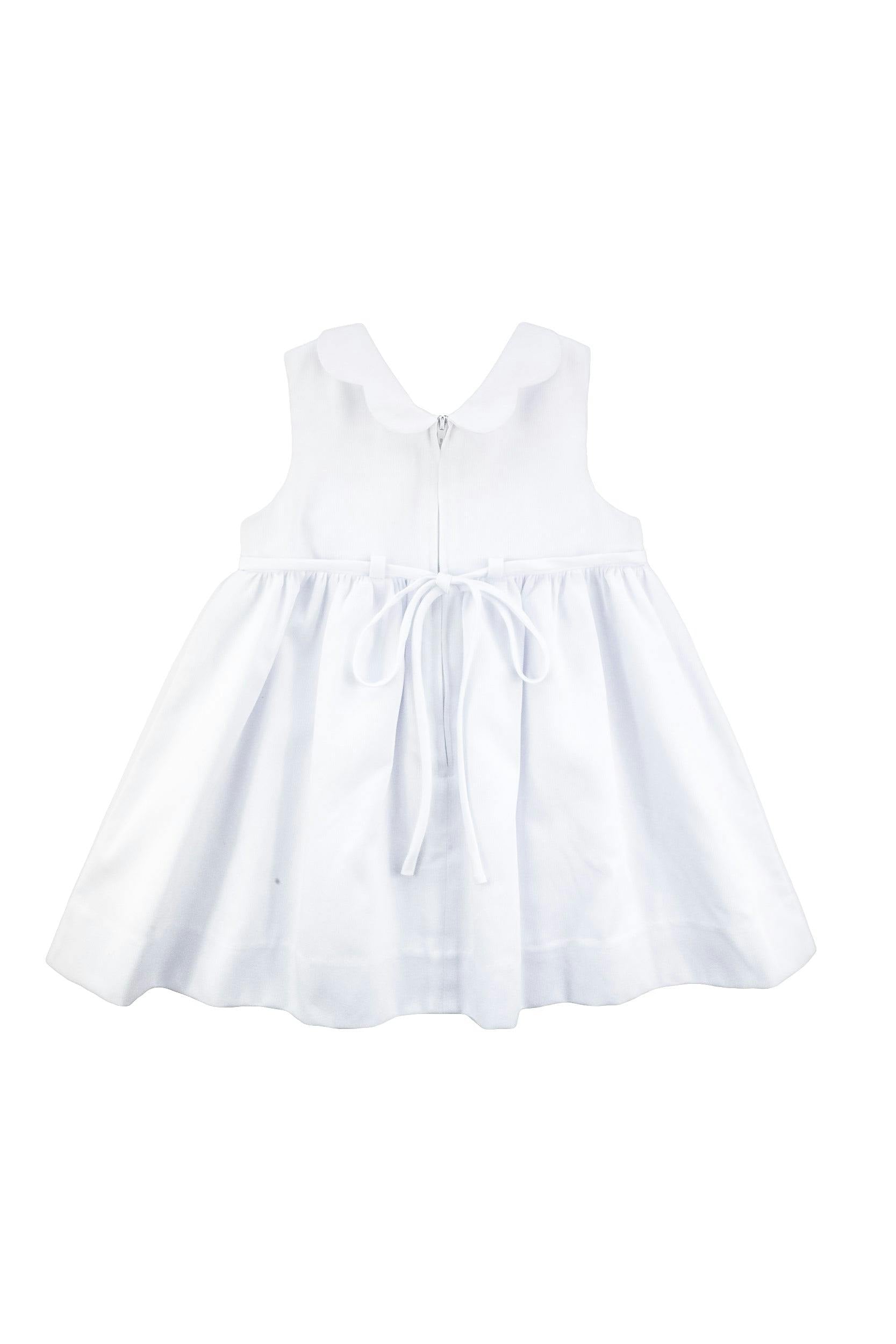 White Pique Flower Dress