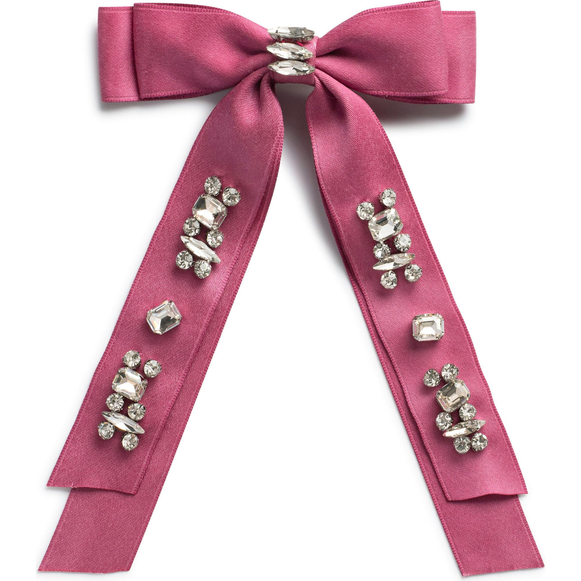 Rock Candy Rhinestone Embellished Satin Bow Clip
