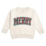 Merry Tartan Patch Christmas Sweatshirt