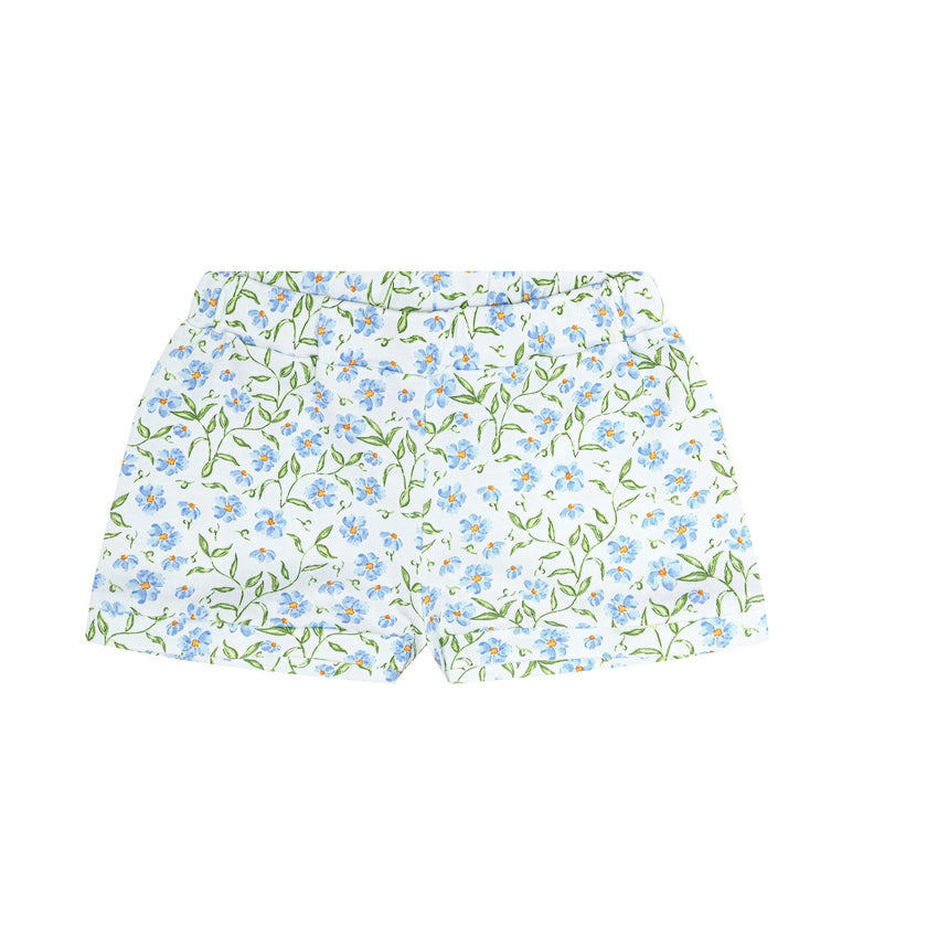 Blue Vines Print Summer Short Set