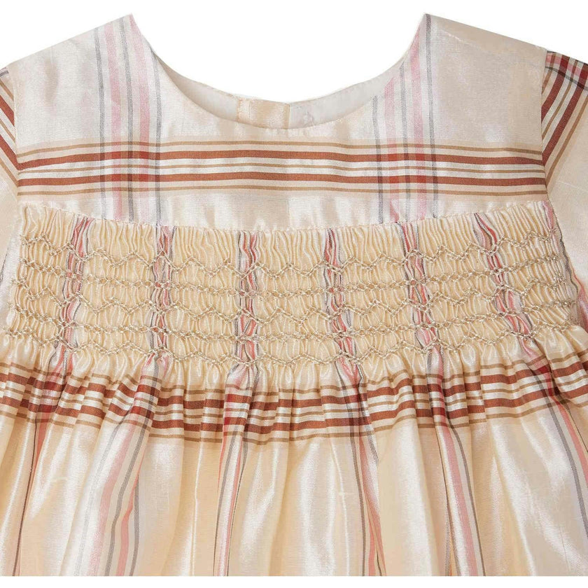 BONPOINT Maruska Baby Dress - Carreaux Ecru