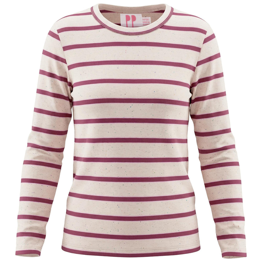 Ribbed Stripped Dotted Tshirt