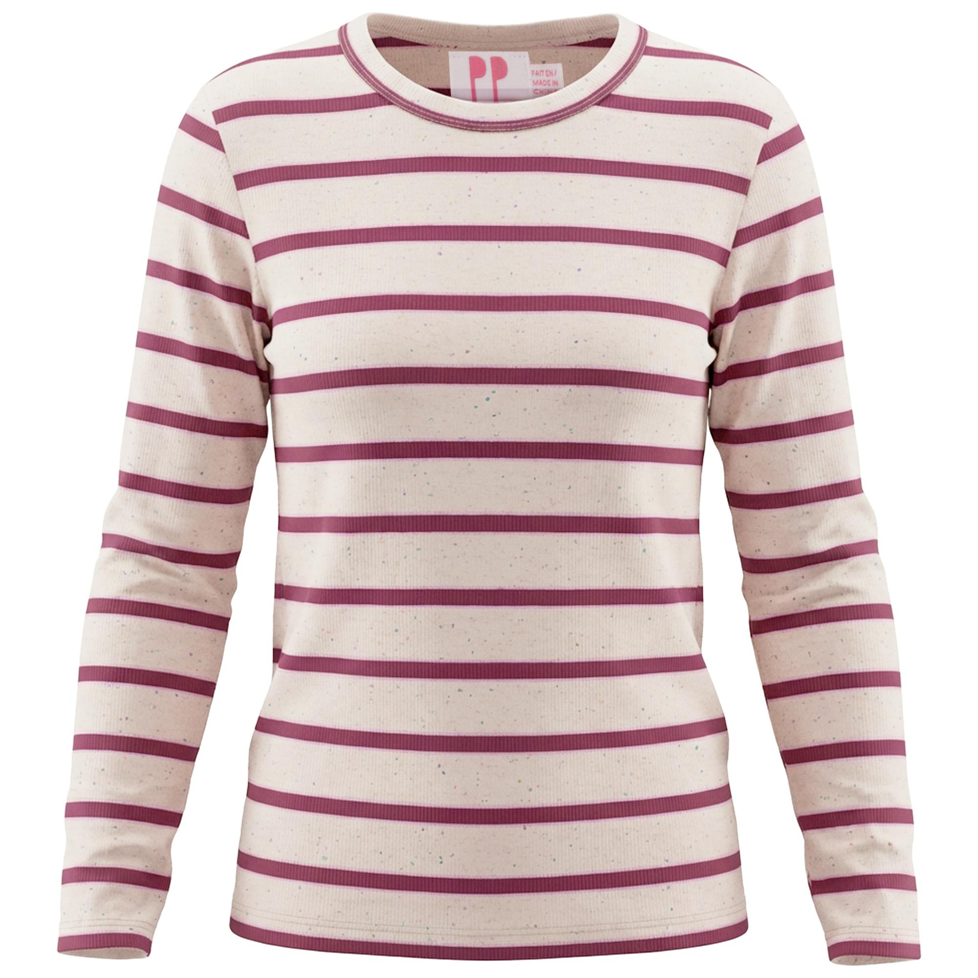 Ribbed Stripped Dotted Tshirt