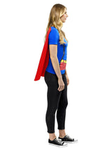 DC Comics Womens Supergirl T-Shirt w/ Cape Adult Costume