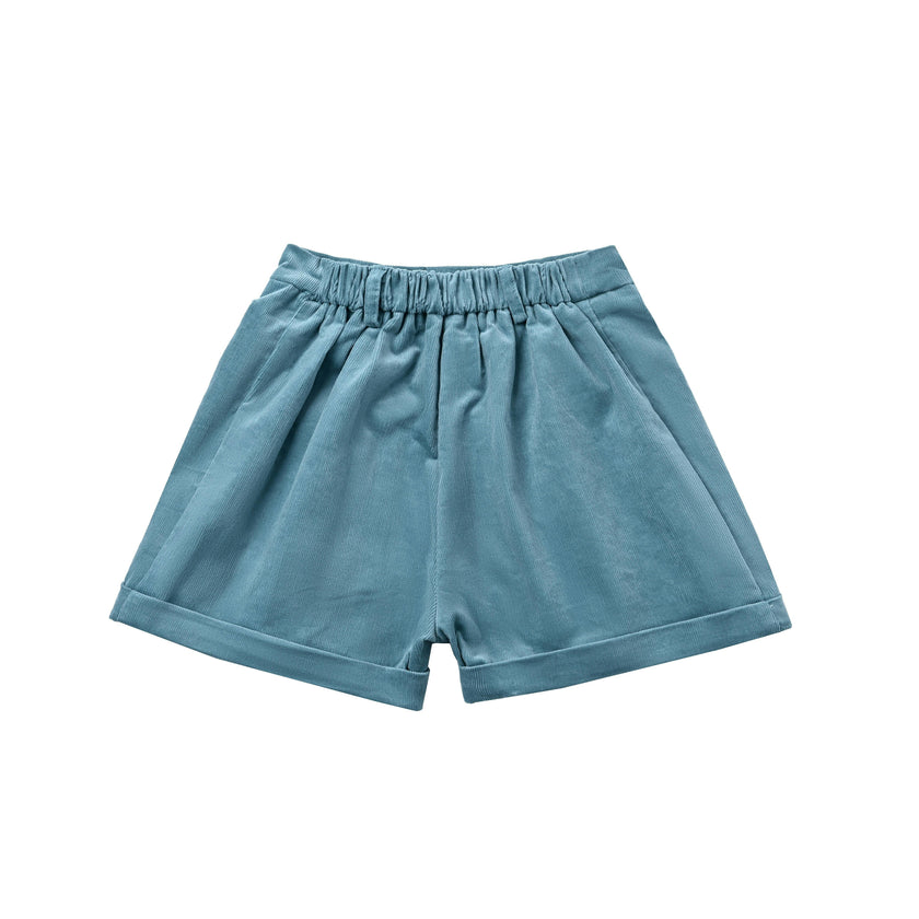 White & Teal Formal Shorts Set