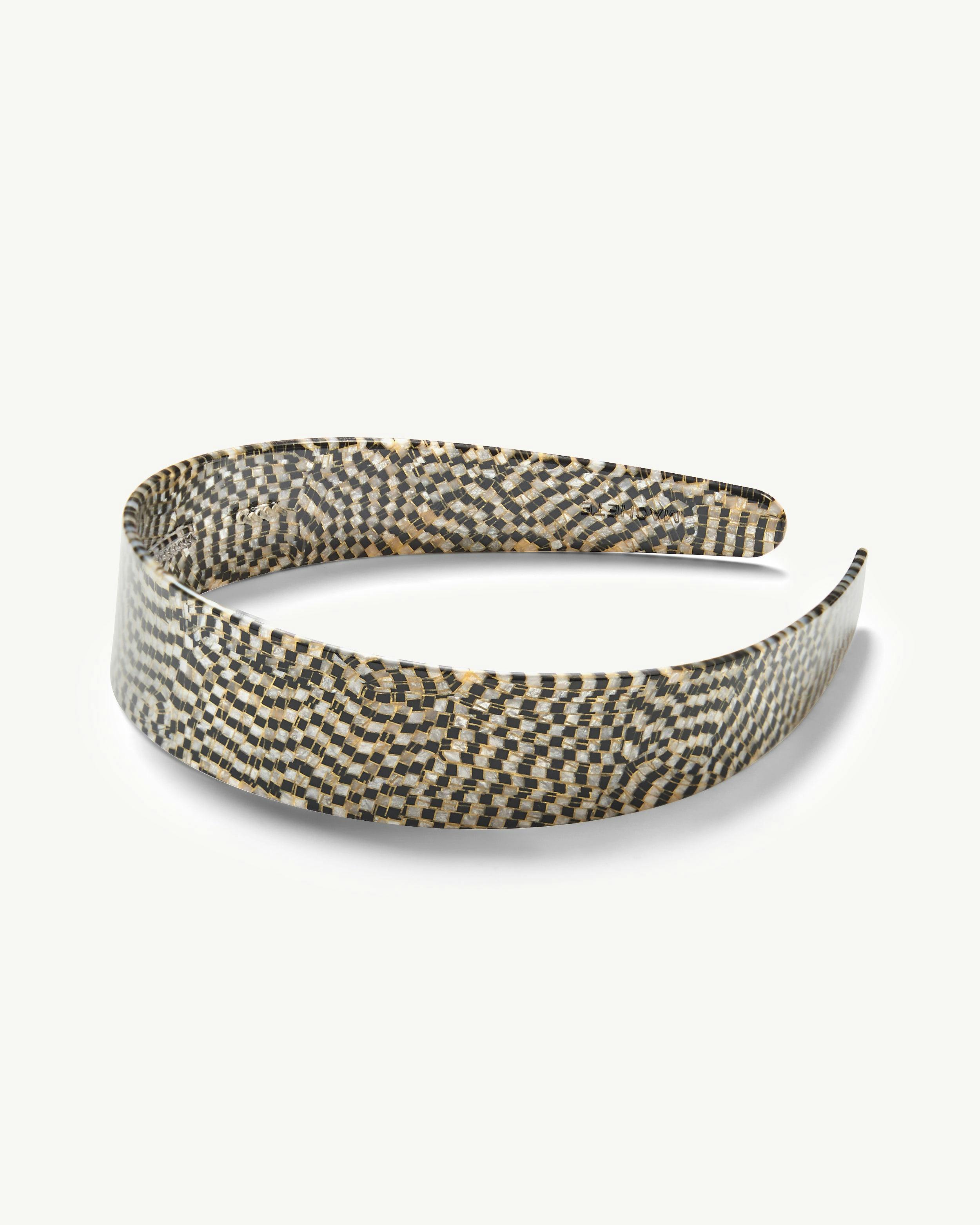 Wide Headband in Perle Noir