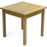 Archer 18.9" Modern Classic Square Slatted Solid Acacia Wood Indoor/Outdoor Adirondack Side Table