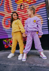 Bright Smiley Fuzzy Sweatshirt And Pant Set
