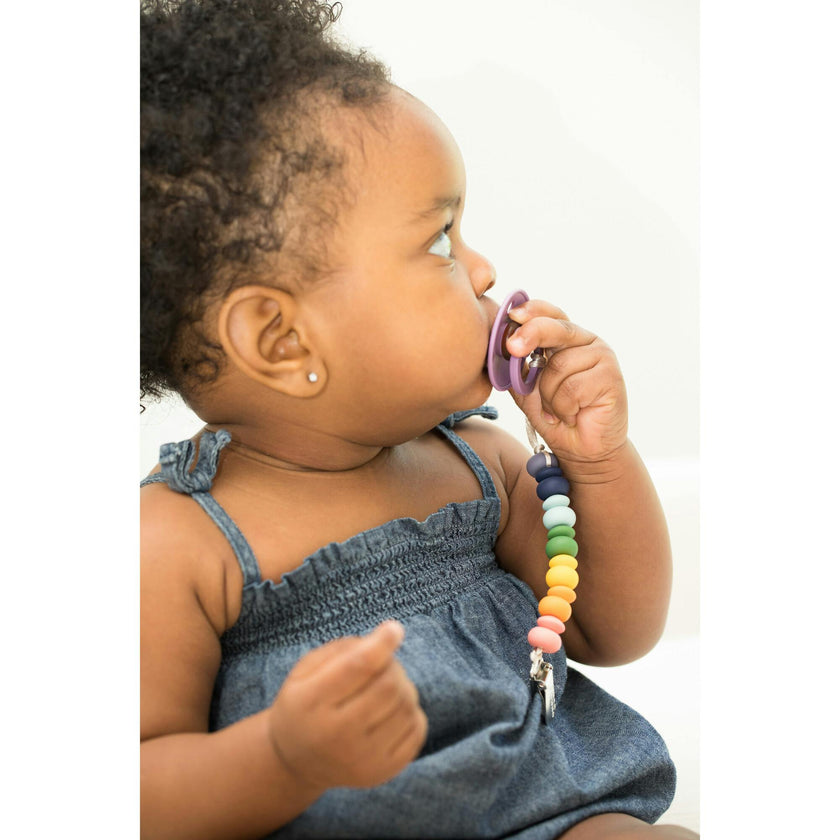 Rainbow Multi Pacifier Clip