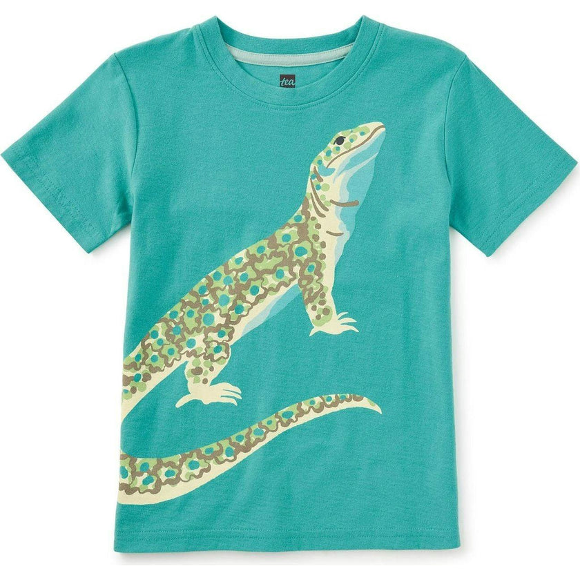 Ocellated Lizard Graphic Tee, Blue