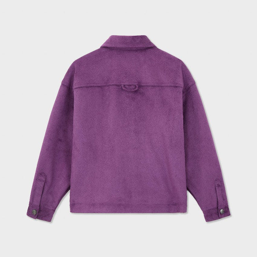 Faux Suede Button Up Jacket