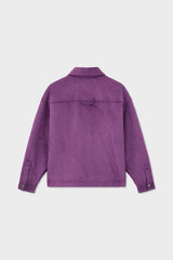 Faux Suede Button Up Jacket