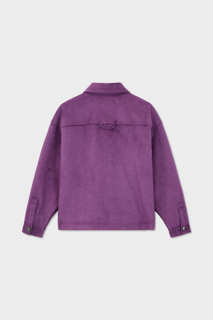 Faux Suede Button Up Jacket
