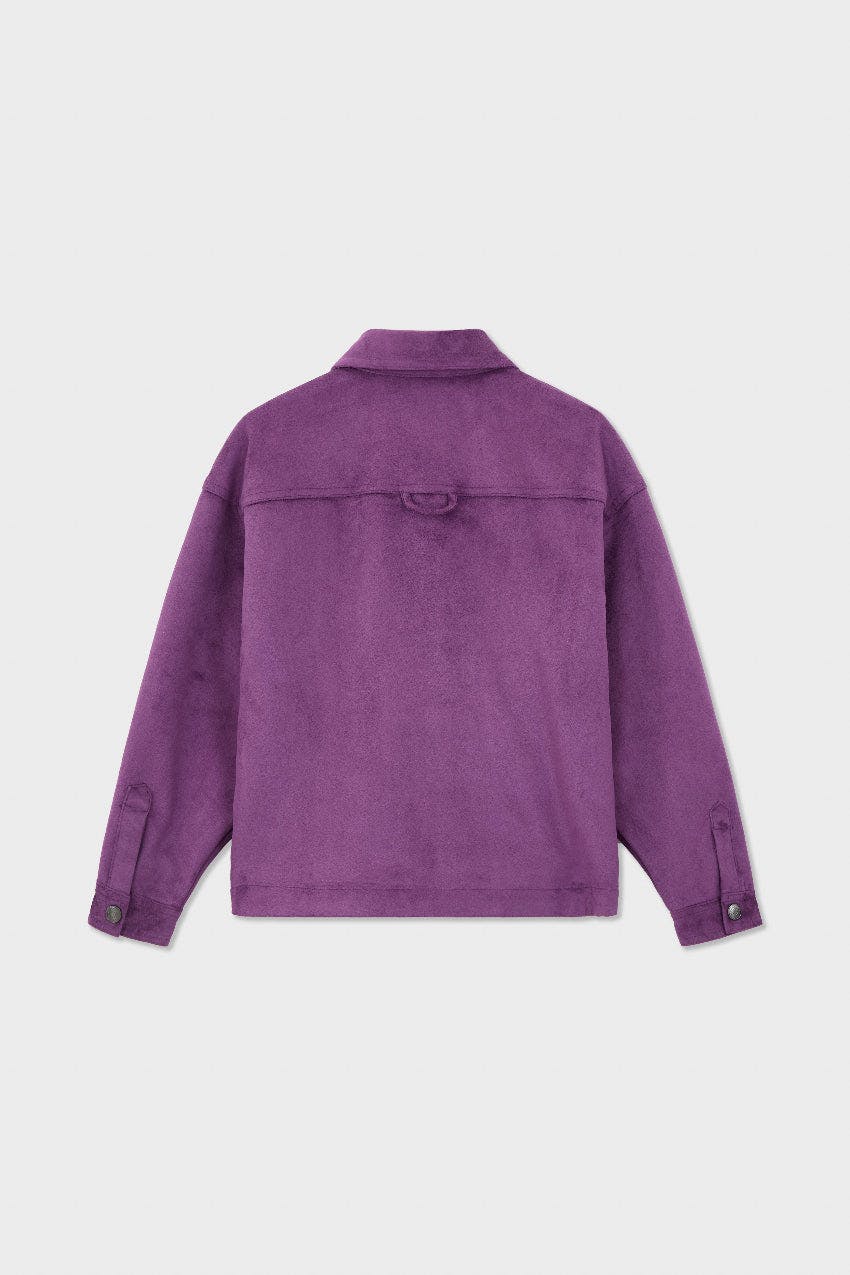 Faux Suede Button Up Jacket