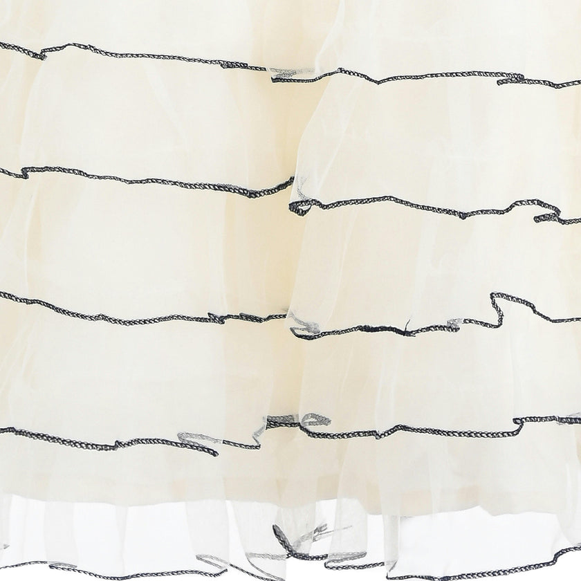 Cascade Trim Tiered Dress