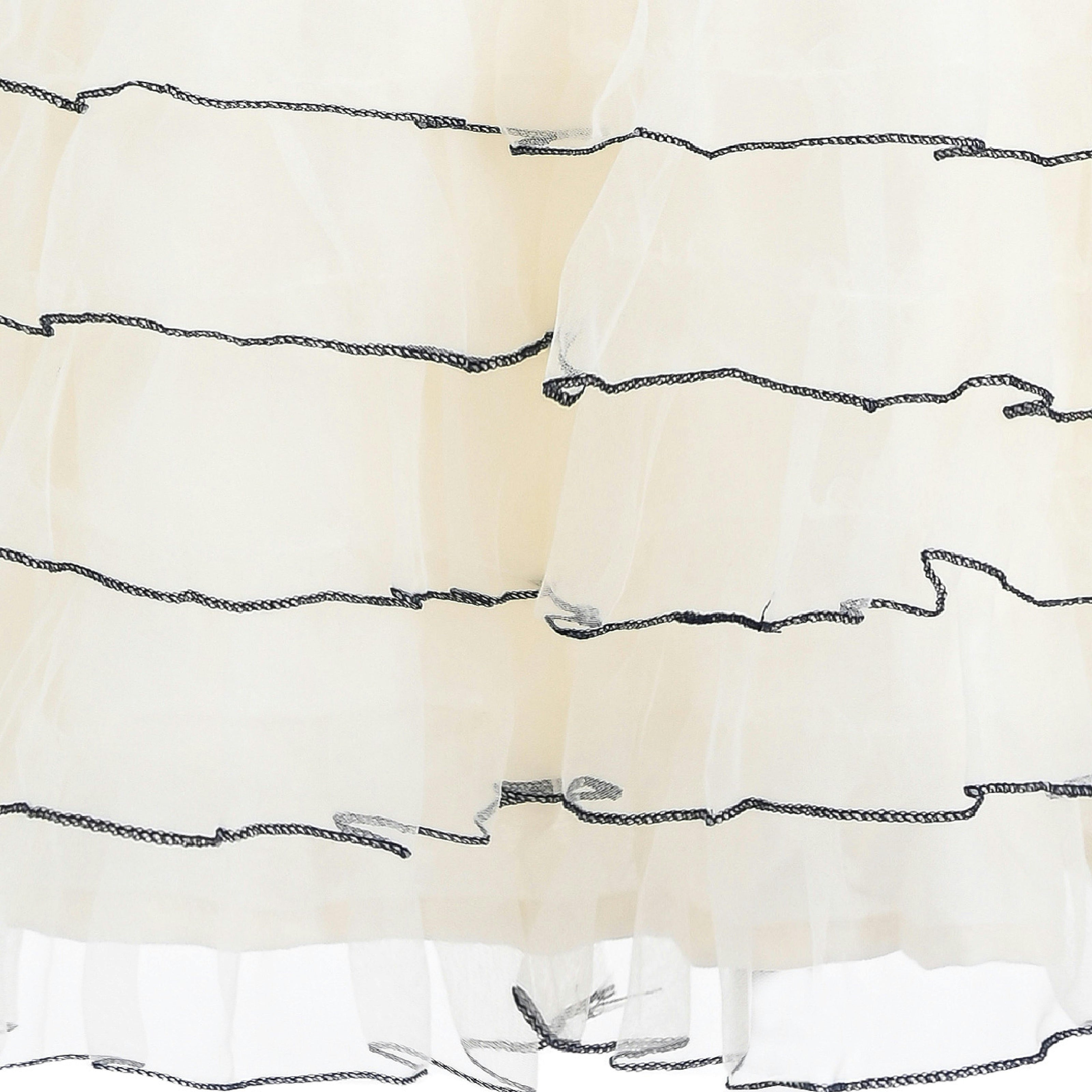 Cascade Trim Tiered Dress
