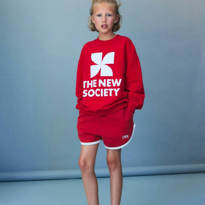 TNS Logo Teen Sweatshirt Tulip Red