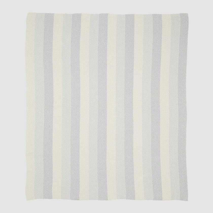 Cotton Sustainable Knit Striped | Chevron Throw Blanket - Herringbone Hues