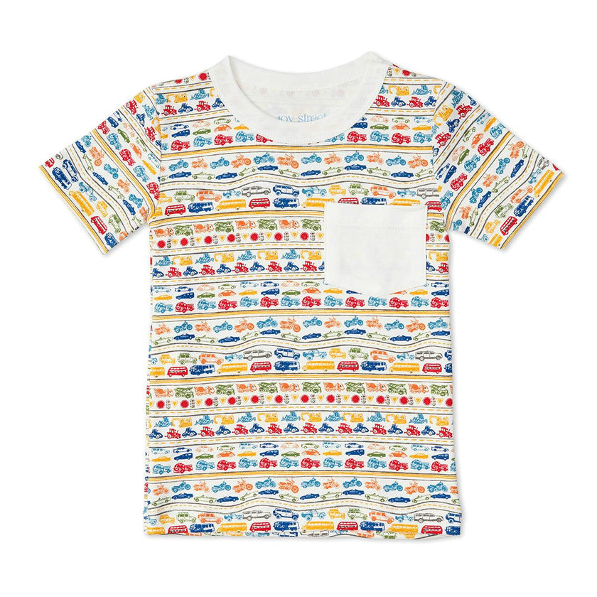 Cars & Trucks Kid's Pocket Tee Shirt