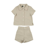 Textured Grid Boys Shorts Set