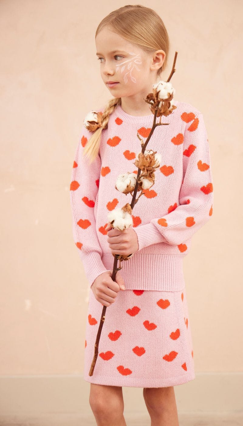 Love Hearts Jumper | Bubble Gum