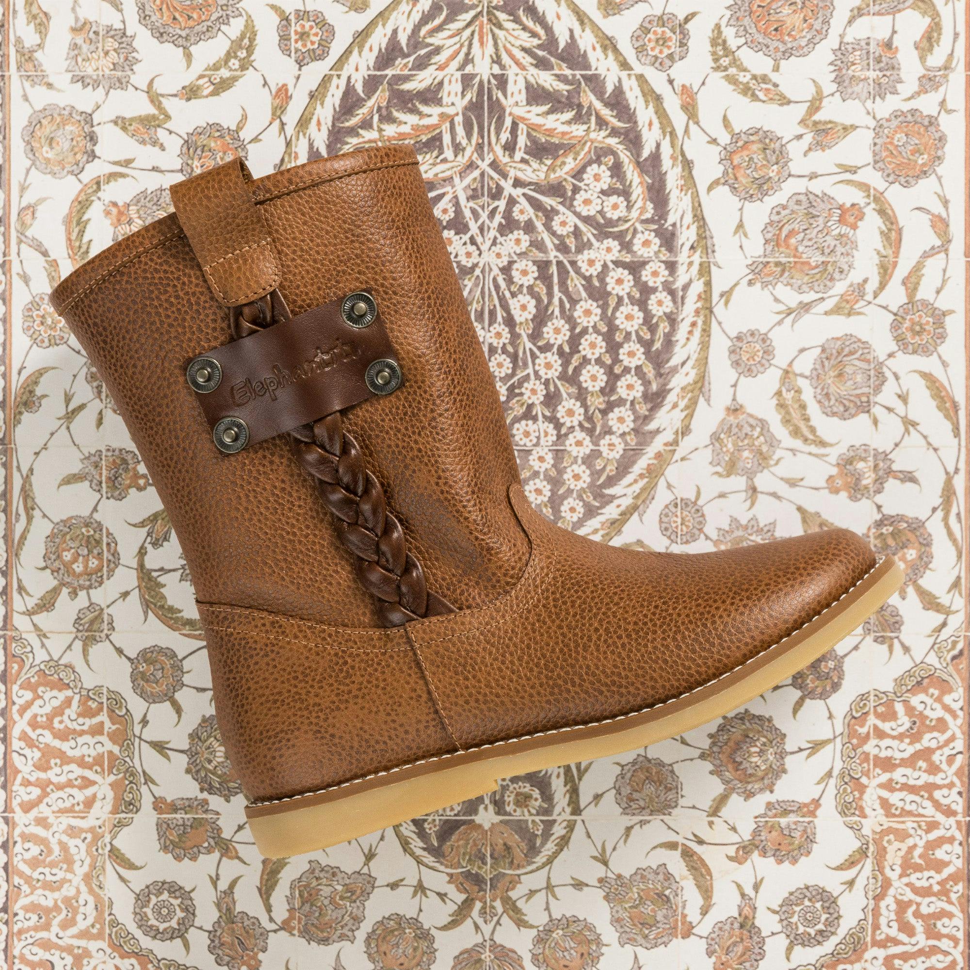 Elephantito Woven Boot | Brown Leather