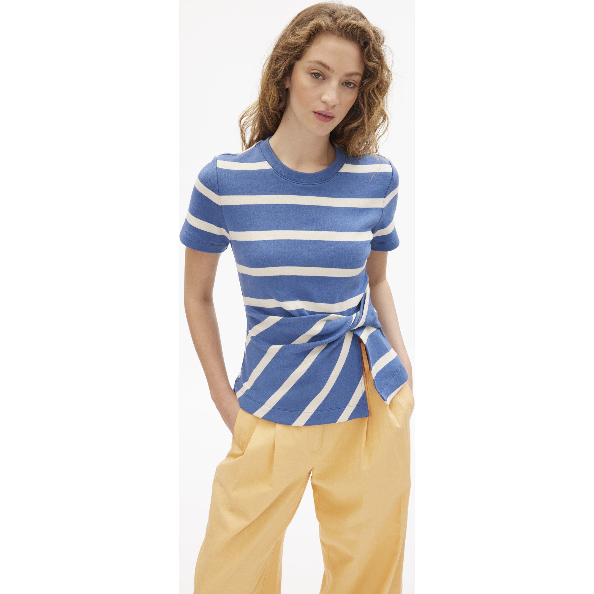 Short Sleeve Carlita Top, Stripes