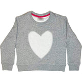 Girls Heart Seamed Crew Neck Long Sleeve Sweatshirts