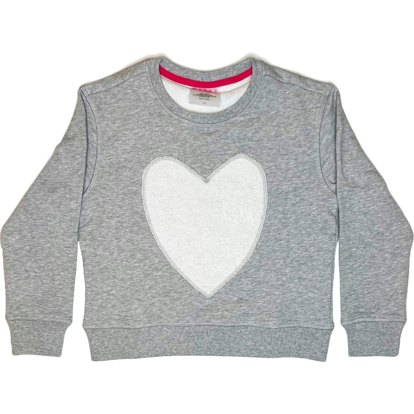 Girls Heart Seamed Crew Neck Long Sleeve Sweatshirts
