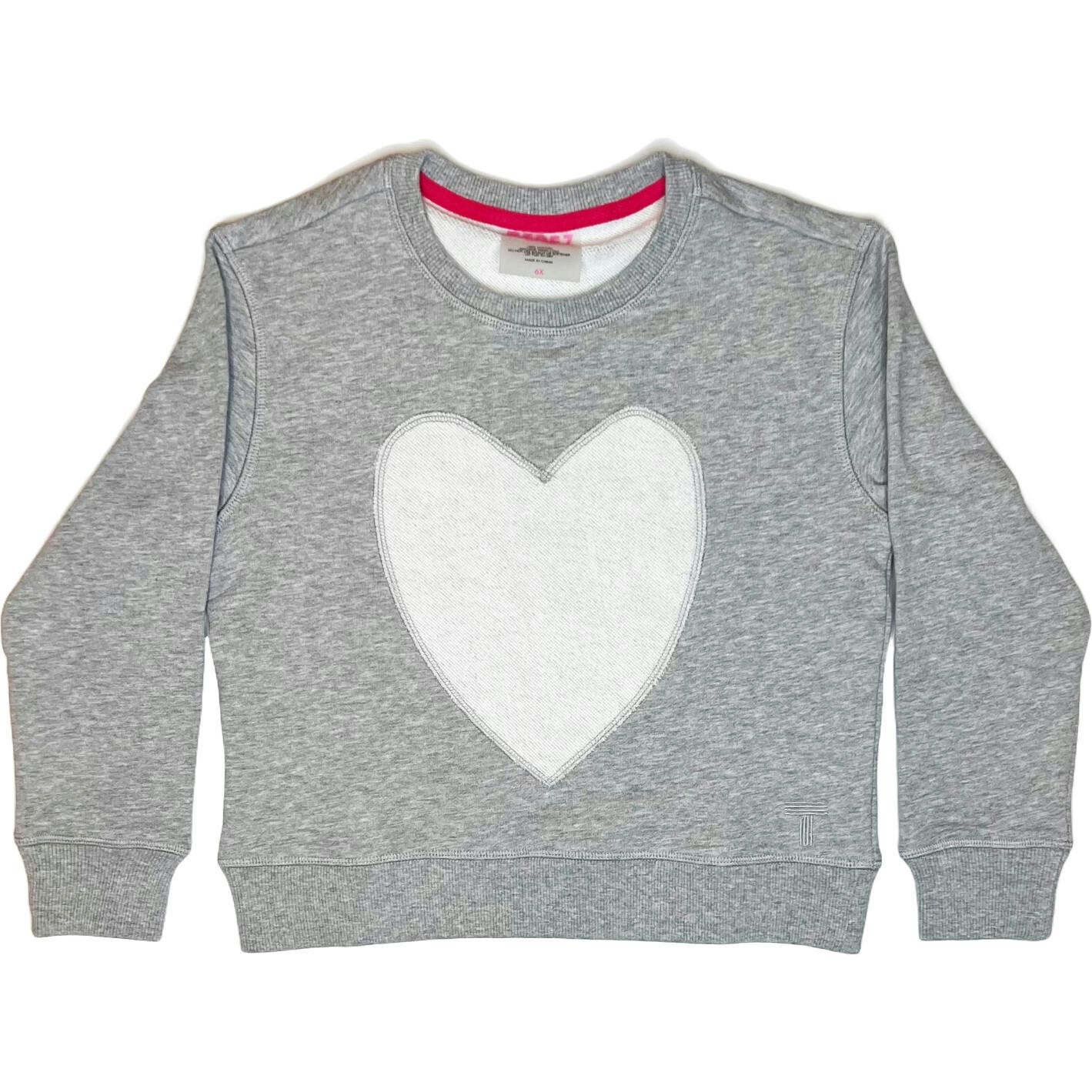 Girls Heart Seamed Crew Neck Long Sleeve Sweatshirts