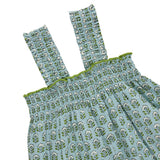 Girls Eleven Jumper - Blue Prairie Block Print