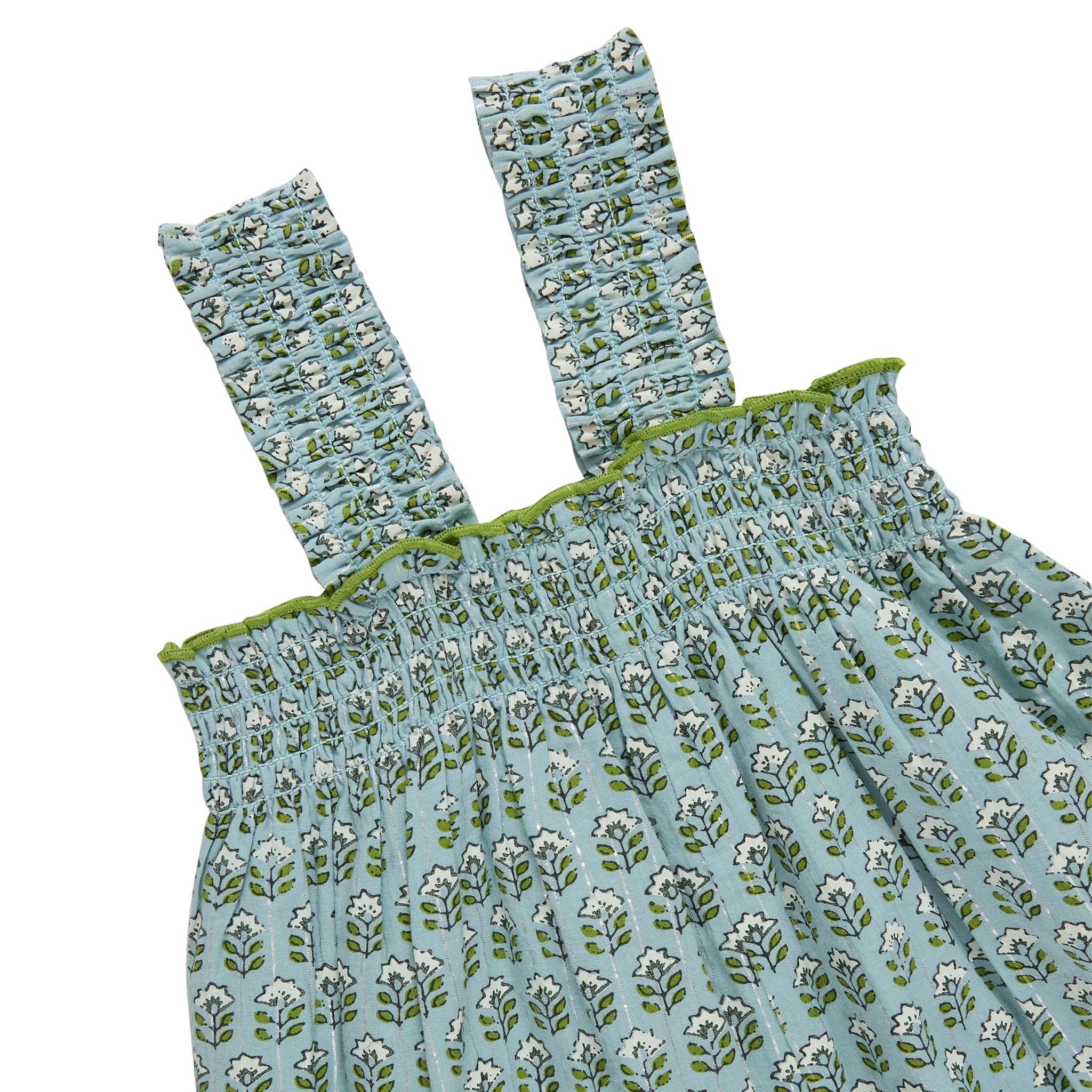 Girls Eleven Jumper - Blue Prairie Block Print