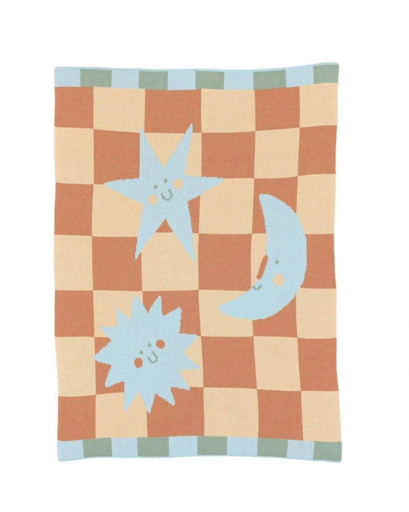 Moon + Stars Knit Mini Blanket