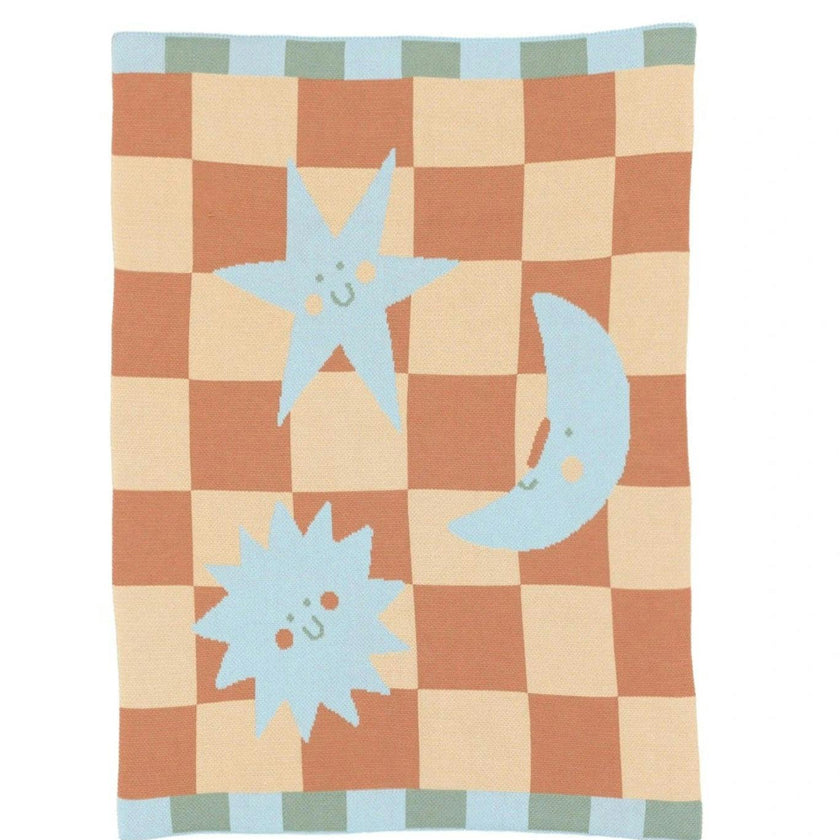 Moon + Stars Knit Mini Blanket