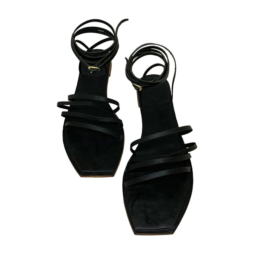 Francisco linear leather sandals