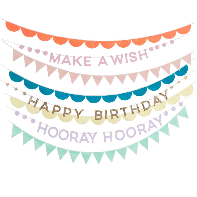 Rainbow Birthday Garland Set