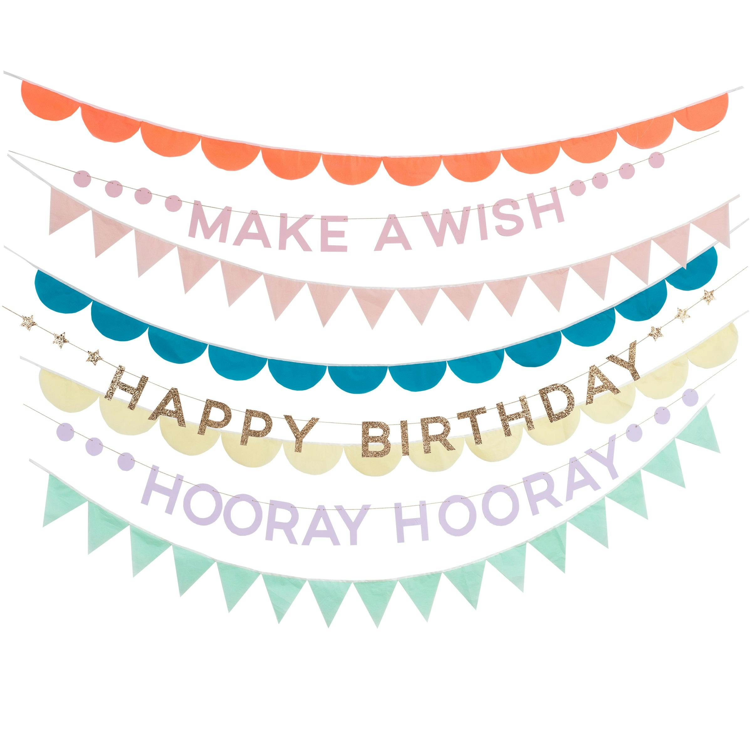 Rainbow Birthday Garland Set