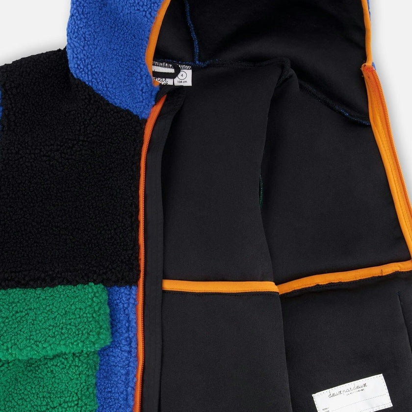 Sherpa Jacket Blue Colorblock