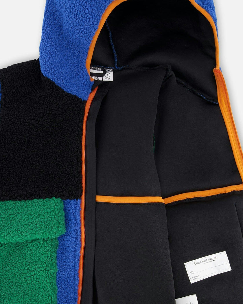 Sherpa Jacket Blue Colorblock