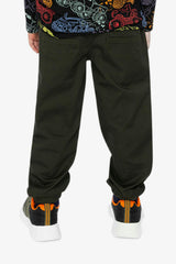 Stretch Canvas Jogger Pants Very Dark Green