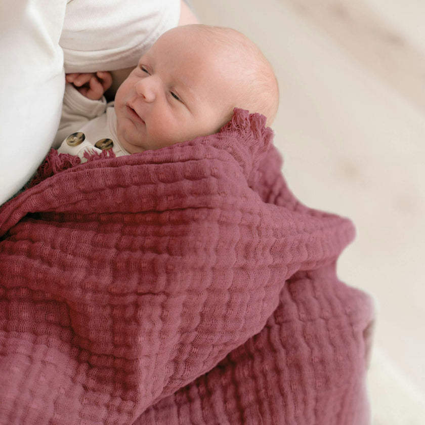 Multi-Layer Orchid Ombre Muslin Cotton Baby Blanket
