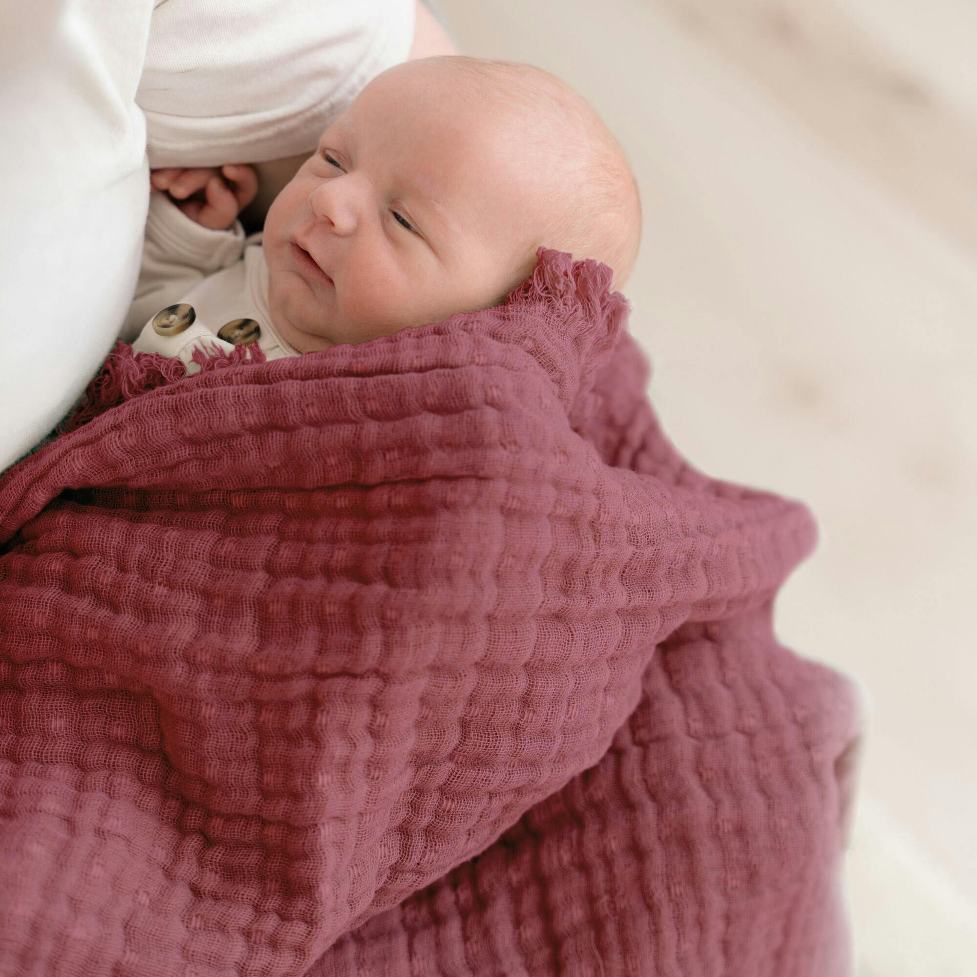 Multi-Layer Orchid Ombre Muslin Cotton Baby Blanket