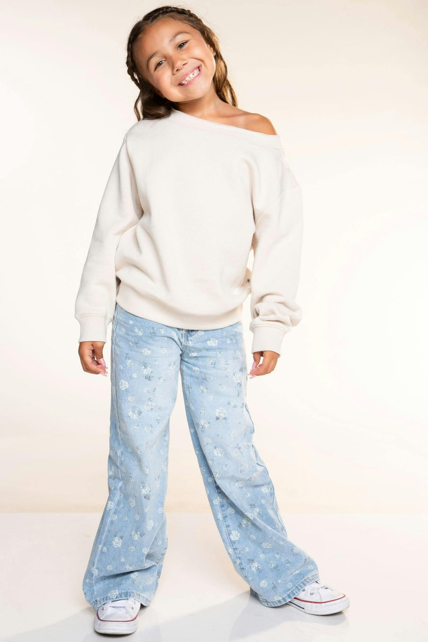 Butter French Terry Off The Shoulder Sweatshirt