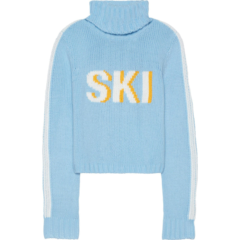 Women's Retro Ski Knit Cropped Turtleneck Sweater