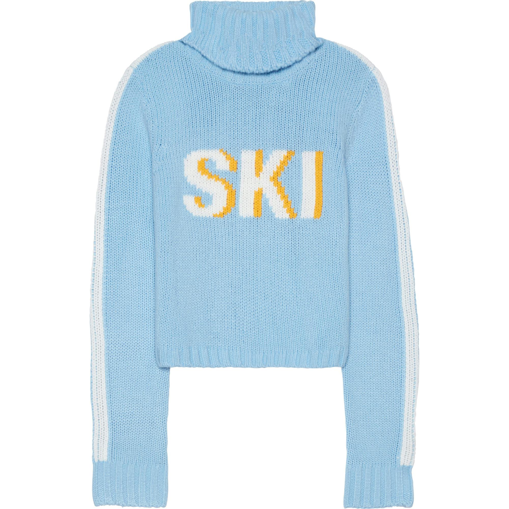 Women's Retro Ski Knit Cropped Turtleneck Sweater