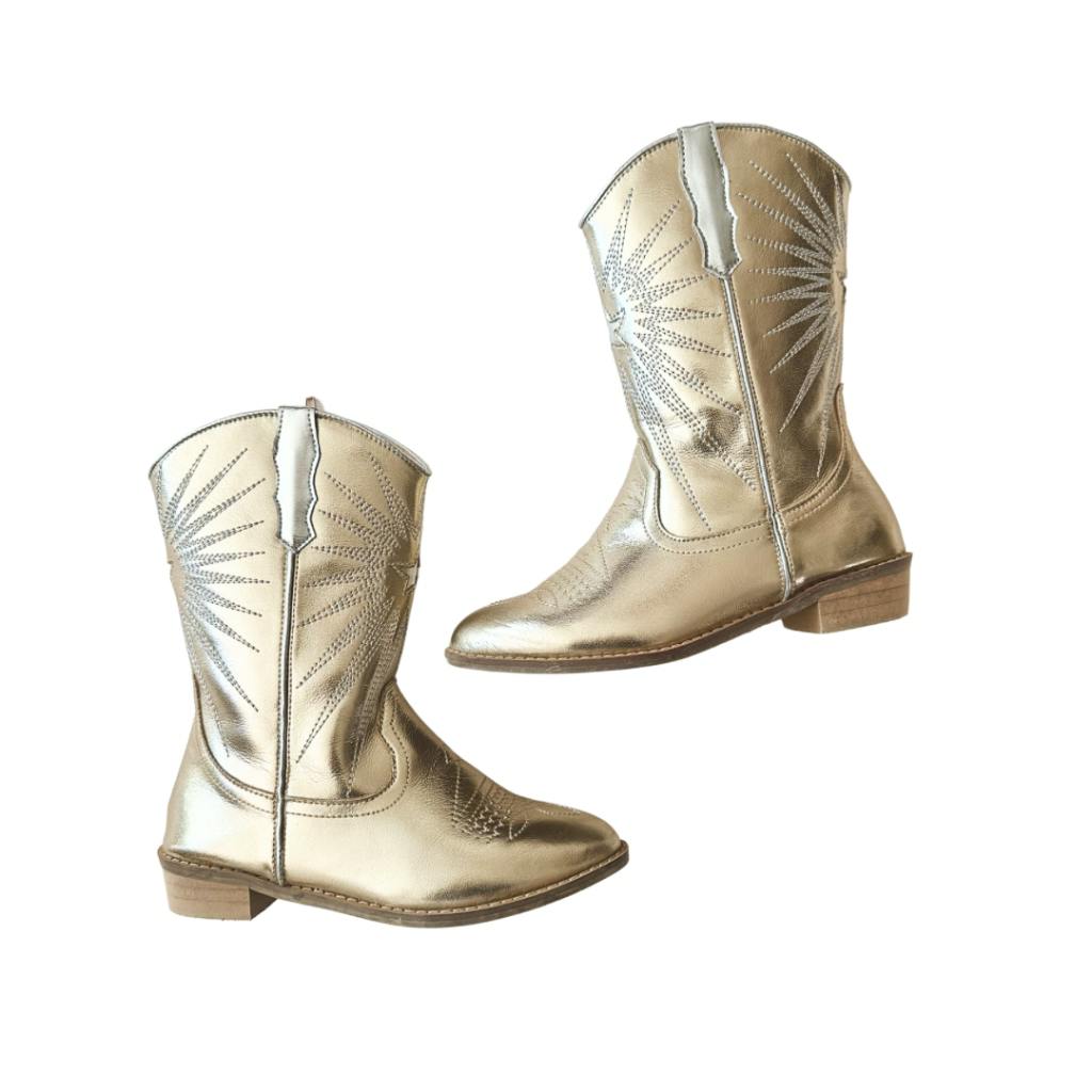 Cowgirl Goldie Boots, Gold