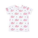 Bubbly Whale with Bow  Pink - Loungewear Short Set